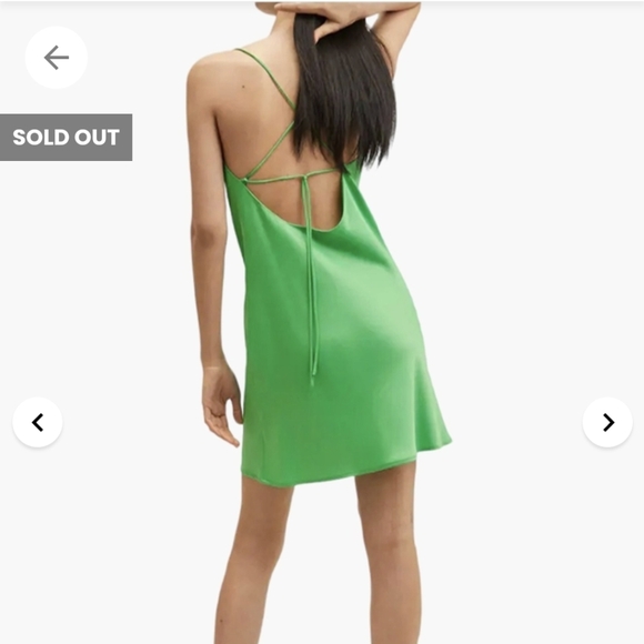 Mango Lupe cowl neck dress in green Sz S NWT - Picture 2 of 7